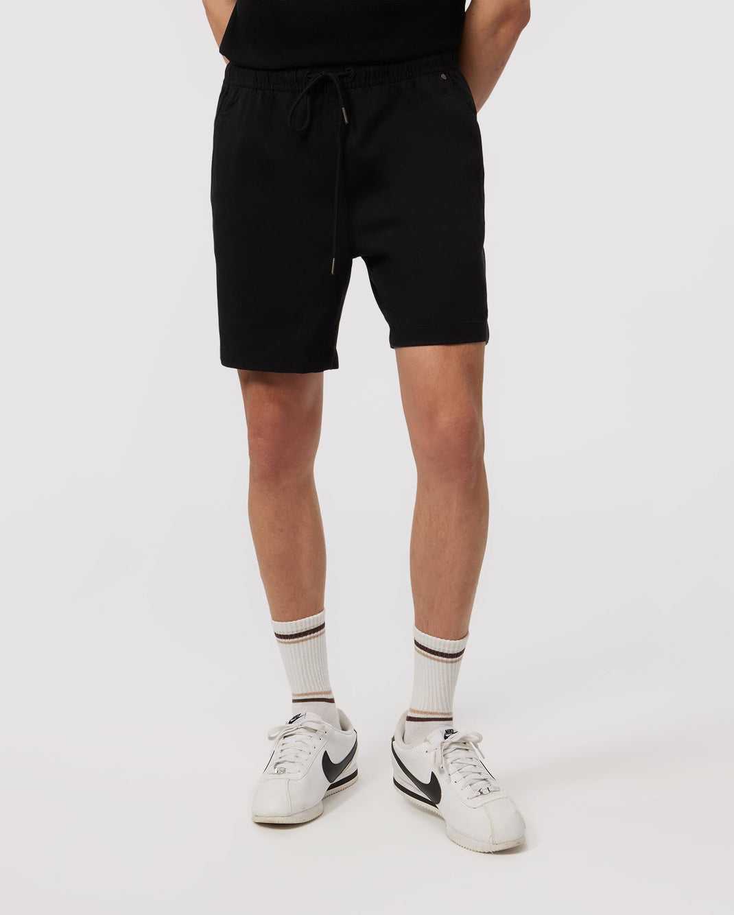 Short Psycho Bunny Willis Stretch Tencel Short Noir Homme | GPN-36965210